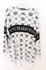 画像1: TRAVAS TOKYO / ロゴ総柄ジャガードニットプルオーバー F ホワイト O-26-03-11-067-PU-TO-YM-OS (1)