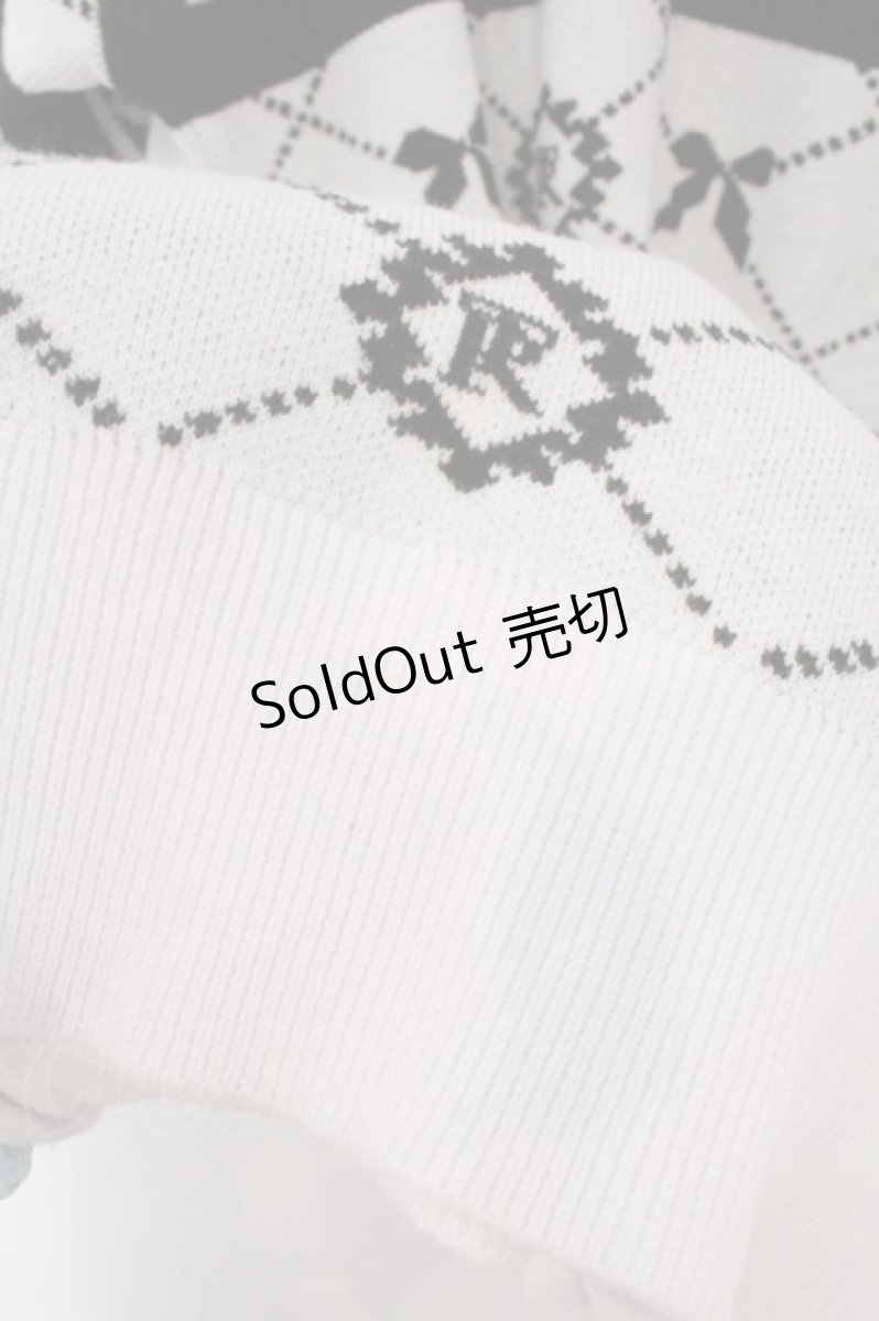 画像2: TRAVAS TOKYO / ロゴ総柄ジャガードニットプルオーバー F ホワイト O-26-03-11-067-PU-TO-YM-OS (2)