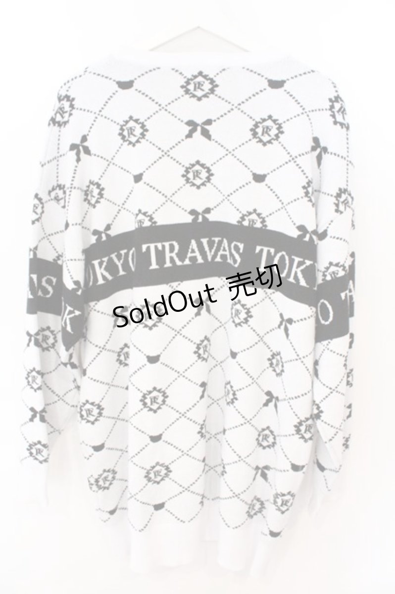 画像3: TRAVAS TOKYO / ロゴ総柄ジャガードニットプルオーバー F ホワイト O-26-03-11-067-PU-TO-YM-OS (3)
