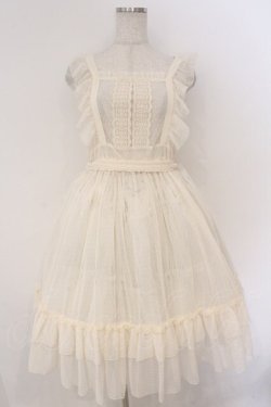 画像1: axes femme kawaii / ドットチュールエプロン M キナリ O-26-03-11-070-AX-OP-OW-OS