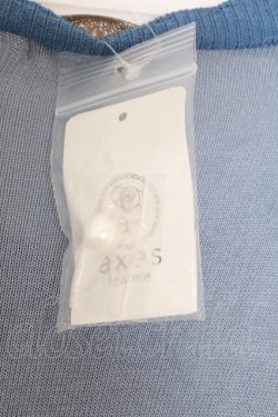 画像2: axes femme kawaii / クマ柄半袖ニットカーディガン M ブルー O-26-03-11-076-AX-TO-OW-OS