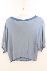 画像3: axes femme kawaii / クマ柄半袖ニットカーディガン M ブルー O-26-03-11-076-AX-TO-OW-OS (3)