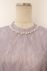 画像2: axes femme / 配色ベルト付総レースドレス F ラベンダー O-26-03-11-078-AX-OP-OW-OS (2)