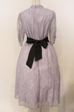 画像4: axes femme / 配色ベルト付総レースドレス F ラベンダー O-26-03-11-078-AX-OP-OW-OS