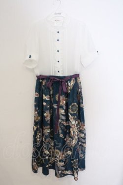 画像1: axes femme / 燦爛柄ワンピース F ブルーグリーン O-26-03-11-080-AX-OP-OW-OS