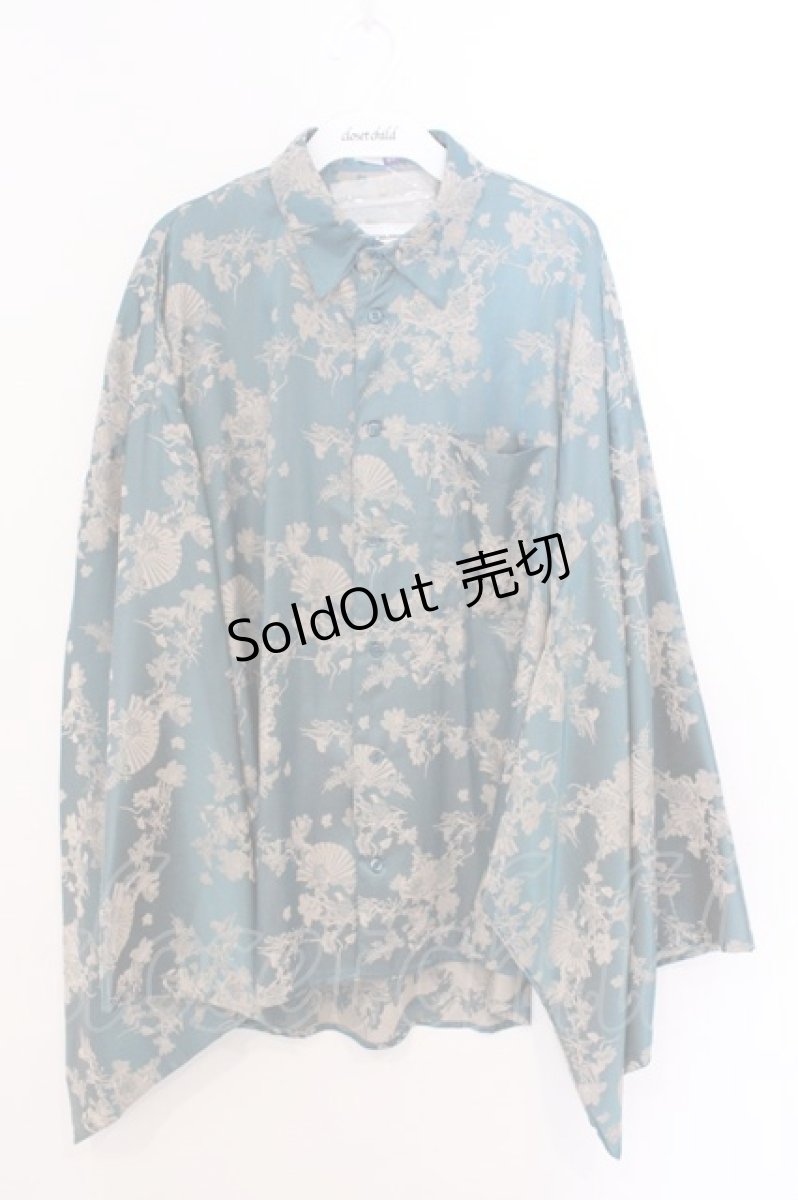 画像1: AXES-X / 扇子ジャガード和袖シャツ M グリーン O-26-03-11-081-LO-BL-OW-OS (1)