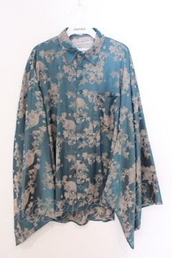 画像1: AXES-X / 扇子ジャガード和袖シャツ M グリーン O-26-03-11-081-LO-BL-OW-OS