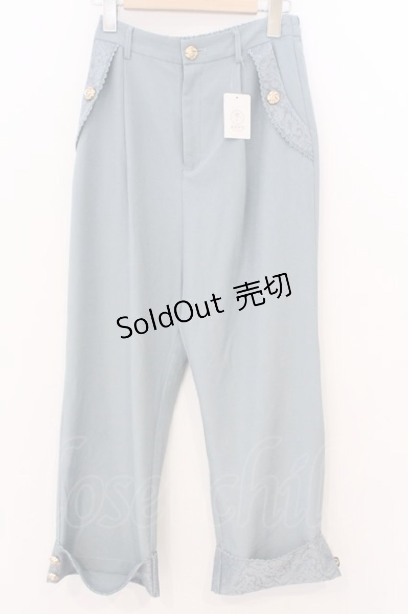 画像1: axes femme / サイドジャガードポケットパンツ M ブルー O-26-03-11-085-AX-PA-OW-OS (1)