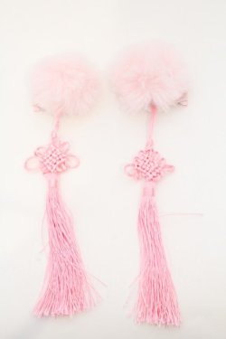 画像1: Jamieエーエヌケー / ポンポンチャイナピン  ピンク O-26-03-11-011-0-AC-IG-OS