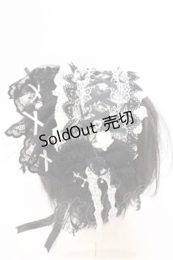 画像2: Fancy Doll / 薔薇付きヘッドドレス  クロ×シロ O-26-03-11-017-PU-AC-IG-OS