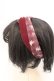 画像2: axes femme / ローズ×チェック柄ヘアバンド  ワイン O-26-03-11-025-AX-AC-IG-OS (2)