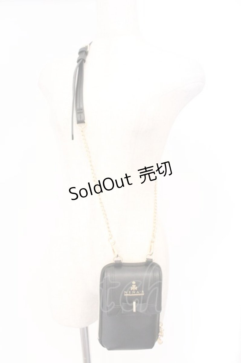 画像1: m petit by misako / NINA′Sスマホショルダーバッグ  クロ O-26-03-11-027-LO-BG-IG-ZTK042 (1)