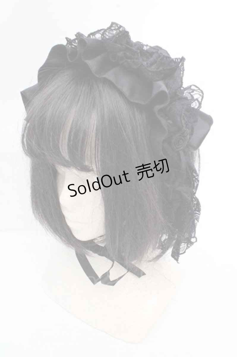 画像1: MARBLE / ボリュームフリルフェミニンヘッドドレス  ブラック O-26-03-12-051-GO-AC-IG-ZT0314J (1)