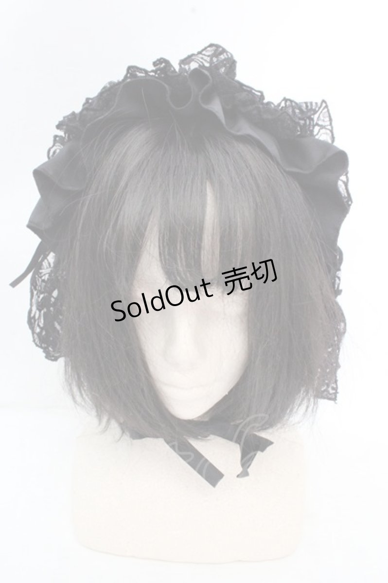 画像2: MARBLE / ボリュームフリルフェミニンヘッドドレス  ブラック O-26-03-12-051-GO-AC-IG-ZT0314J (2)