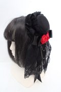MARBLE / ヴェールミニハット  ブラック×レッド O-26-03-12-052-GO-AC-IG-OS