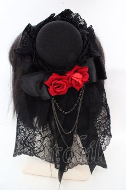 画像3: MARBLE / ヴェールミニハット  ブラック×レッド O-26-03-12-052-GO-AC-IG-OS