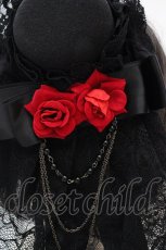 画像4: MARBLE / ヴェールミニハット  ブラック×レッド O-26-03-12-052-GO-AC-IG-ZT0314J (4)