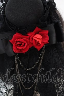 画像4: MARBLE / ヴェールミニハット  ブラック×レッド O-26-03-12-052-GO-AC-IG-OS
