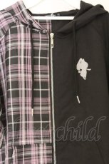 画像2: NieR Clothing / コルセットベルト付きTWO-TONE SHIRT ZIP OUTER【PINK】 パーカー  ブラック×ピンク O-26-03-12-1029-PU-TO-IG-OS (2)