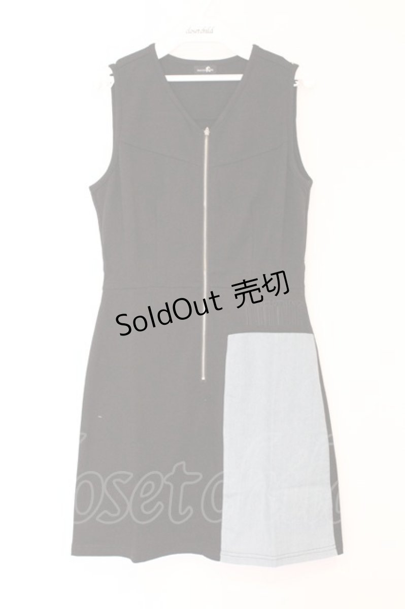 画像1: NieR Clothing / ノースリーブワンピース  ブラック×ライトインディゴ O-26-03-12-1030-PU-TO-IG-OS (1)