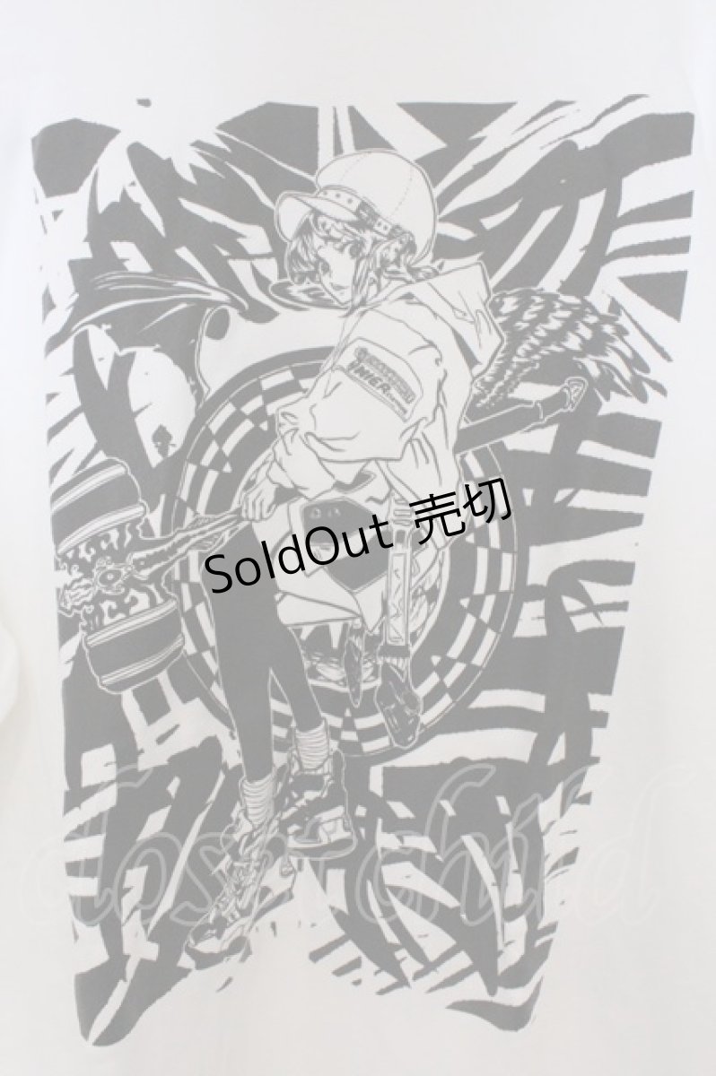 画像2: NieR Clothing / プリントパーカー 2XL ホワイト バックプリント O-26-03-12-1031-PU-TO-IG-ZT032 (2)