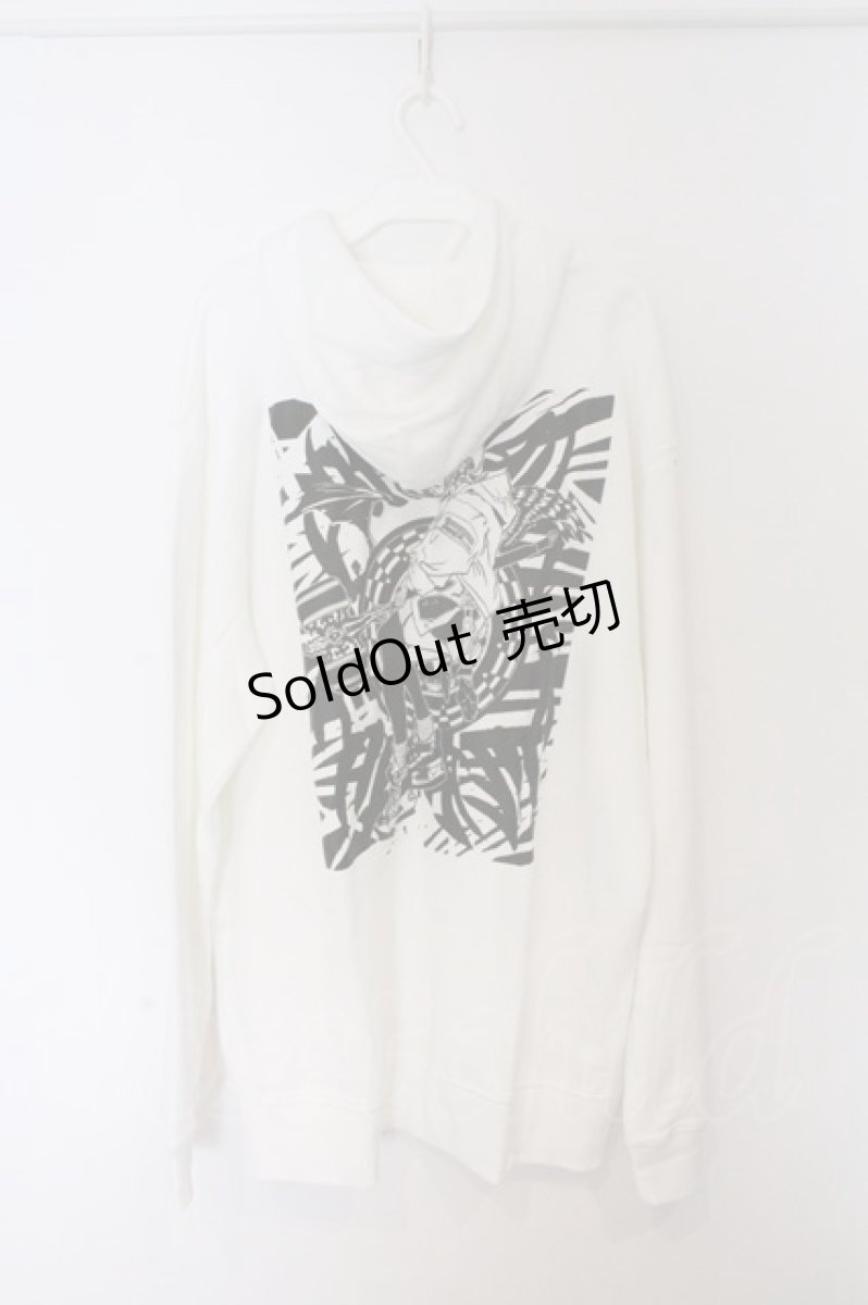 画像3: NieR Clothing / プリントパーカー 2XL ホワイト バックプリント O-26-03-12-1031-PU-TO-IG-ZT032 (3)