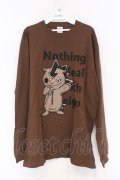 NieR Clothing / プリントカットソー XL ブラウン NieRくん O-26-03-12-1032-PU-TO-IG-OS