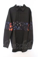 画像1: NieR Clothing / ブロッキングプルオーバーシャツ  向日葵　ブラック O-26-03-12-1033-PU-BL-IG-OS (1)