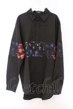 画像1: NieR Clothing / ブロッキングプルオーバーシャツ  向日葵　ブラック O-26-03-12-1033-PU-BL-IG-OS