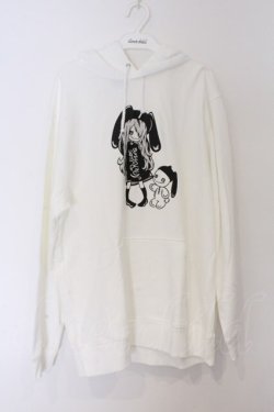 画像1: NieR Clothing / プリントパーカー  ホワイト NieRちゃん擬人化 O-26-03-12-1034-PU-TO-IG-OS