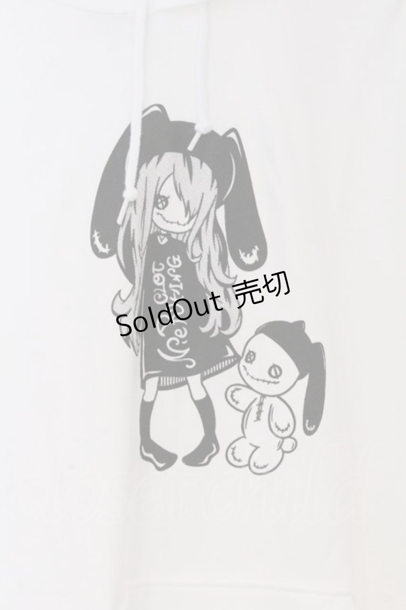 画像2: NieR Clothing / プリントパーカー  ホワイト NieRちゃん擬人化 O-26-03-12-1034-PU-TO-IG-ZT037 (2)