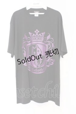 画像1: NieR Clothing / ドライTシャツ  ブラック パープルエンブレム O-26-03-12-1035-PU-TS-IG-OS