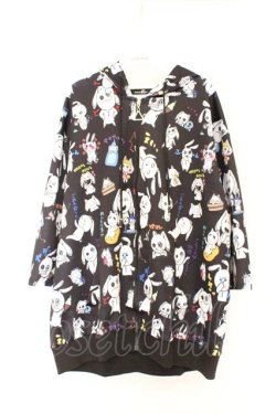 画像1: NieR Clothing / 転写ZIPパーカー  ブラック NieRちゃん総柄 O-26-03-12-1036-PU-TO-IG-OS