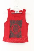 NieR Clothing / プリントタンクトップ  レッド×ブラック O-26-03-12-1037-PU-TO-IG-OS