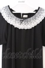 画像2: m petit by misako / レース襟ワンピース S クロ×シロ O-26-03-12-1043-LO-OP-IG-OS (2)