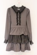 evelyn / ハートレースティアードワンピース  チャコール O-26-03-12-1049-LO-OP-IG-OS