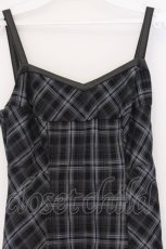 画像2: Rilly emulie / Heart Cut Check Cami Onepiece （ハートカットチェックキャミワンピース）  クロ O-26-03-12-1050-PU-OP-IG-OS (2)