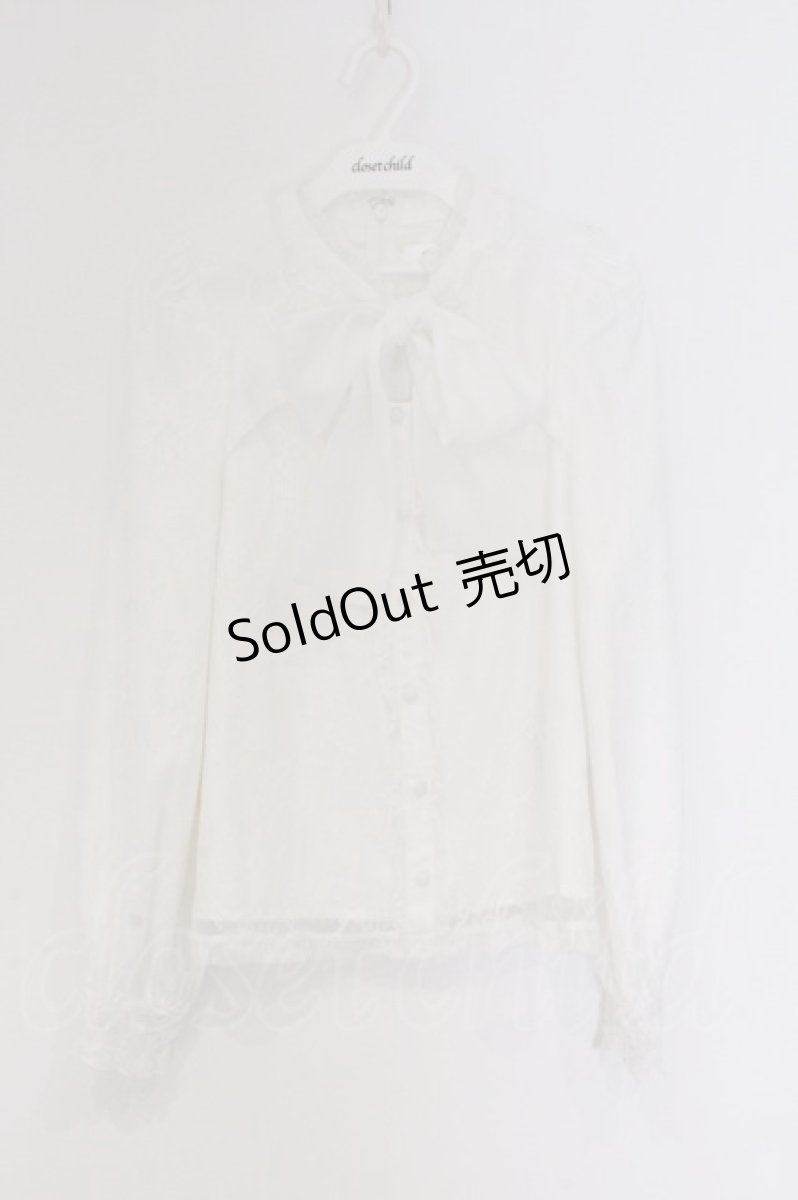 画像1: evelyn / チョーカーレースリボンブラウス  シロ O-26-03-12-1052-LO-BL-IG-OS (1)