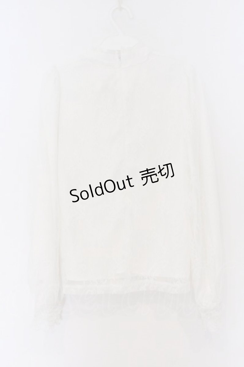 画像3: evelyn / チョーカーレースリボンブラウス  シロ O-26-03-12-1052-LO-BL-IG-OS (3)