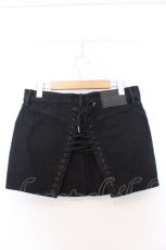 画像2: HYSTERIC GLAMOUR / バックレースアップマイクロミニデニムスカート 26インチ ブラック O-26-03-12-1054-PU-SK-OW-OS (2)