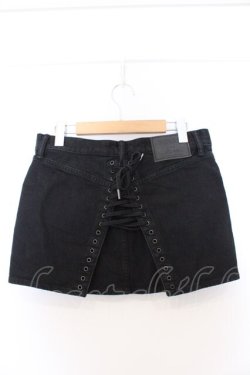 画像2: HYSTERIC GLAMOUR / バックレースアップマイクロミニデニムスカート 26インチ ブラック O-26-03-12-1054-PU-SK-OW-OS