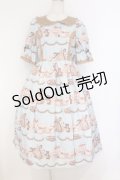 axes femme kawaii / お菓子の家柄ワンピース M ミント O-26-03-12-1005-AX-BL-IG-OS
