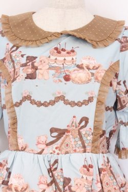 画像2: axes femme kawaii / お菓子の家柄ワンピース M ミント O-26-03-12-1005-AX-BL-IG-OS