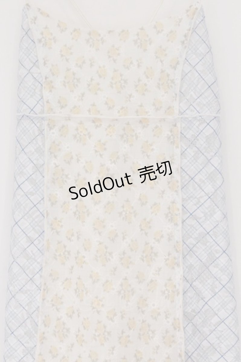 画像2: merry jenny / flower × check キャミワンピース  アイボリー×サックス×イエロー O-26-03-12-1014-LO-OP-IG-OS (2)