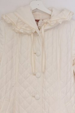 画像2: PINK HOUSE / フリルフード付きキルティングロングコート  アイボリー O-26-03-12-1016-LO-CO-IG-OS