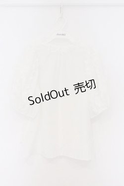 画像1: Maison de minette / frill sleeve blouse(フリルスリーブブラウス) M シロ O-26-03-12-1017-LO-BL-IG-OS