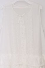 画像2: PINK HOUSE / たくし上げリボン付きワンピース  シロ O-26-03-12-1018-LO-OP-IG-OS (2)