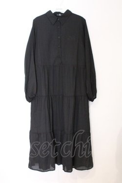 画像1: NieR Clothing / 刺繍ロングワンピース  ブラック O-26-03-12-1024-PU-JA-IG-OS