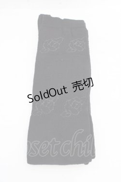 画像1: Emily Temple cute / ローズpt透かしオーバーニーソックス  クロ O-26-03-12-012-ET-ZA-OW-OS