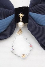 画像2: Enchantlic Enchantilly / クリアモチーフリボンブローチ  ネイビー O-26-03-12-025-LO-AC-OW-ZT649-F003 (2)